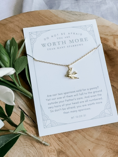 Sparrow Necklace, Catholic Gift